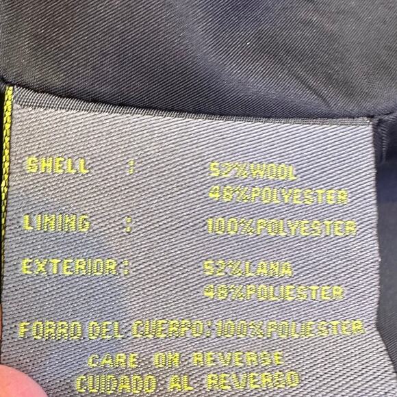 Kenneth Cole small wool tweed Women blazer pea coat double breasted black - Picture 9 of 10